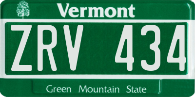 VT license plate ZRV434