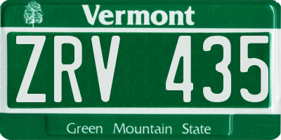 VT license plate ZRV435