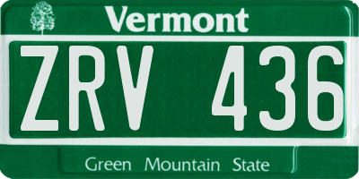 VT license plate ZRV436
