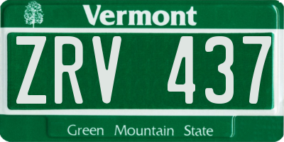 VT license plate ZRV437