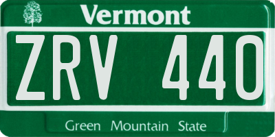 VT license plate ZRV440