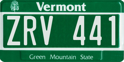 VT license plate ZRV441