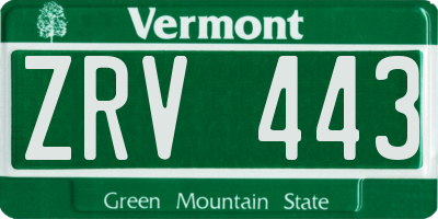 VT license plate ZRV443