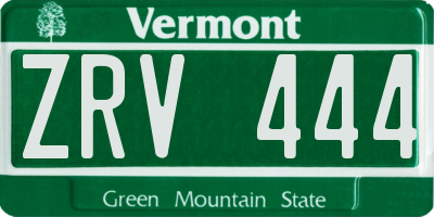VT license plate ZRV444