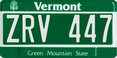 VT license plate ZRV447