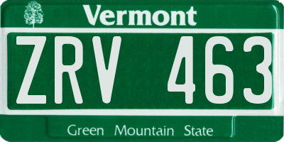 VT license plate ZRV463