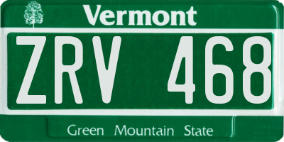 VT license plate ZRV468