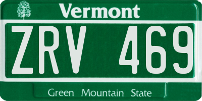 VT license plate ZRV469
