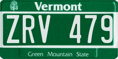 VT license plate ZRV479