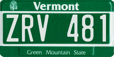VT license plate ZRV481