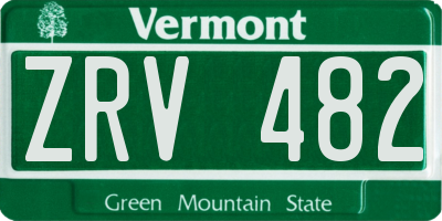 VT license plate ZRV482