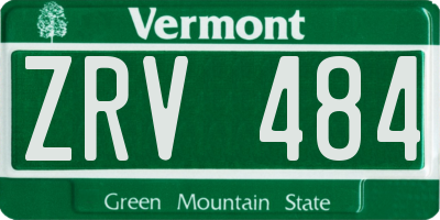 VT license plate ZRV484