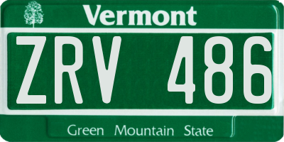 VT license plate ZRV486