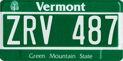 VT license plate ZRV487