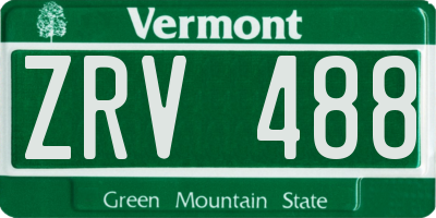 VT license plate ZRV488