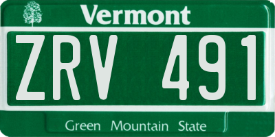 VT license plate ZRV491