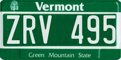 VT license plate ZRV495