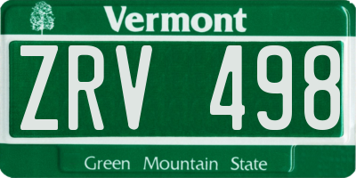 VT license plate ZRV498