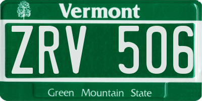 VT license plate ZRV506