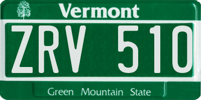 VT license plate ZRV510