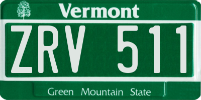 VT license plate ZRV511