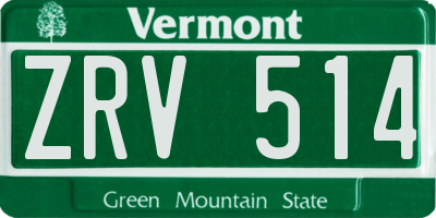 VT license plate ZRV514