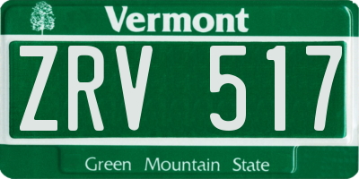 VT license plate ZRV517