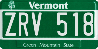 VT license plate ZRV518