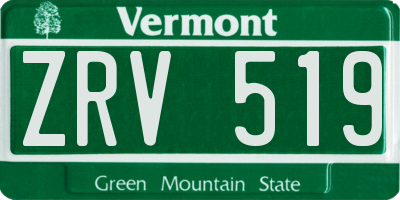 VT license plate ZRV519