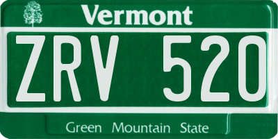 VT license plate ZRV520