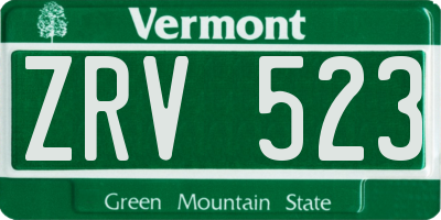 VT license plate ZRV523
