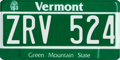 VT license plate ZRV524