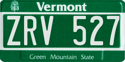 VT license plate ZRV527
