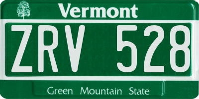 VT license plate ZRV528