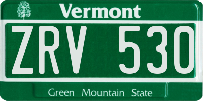 VT license plate ZRV530