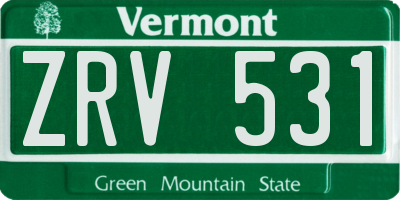 VT license plate ZRV531
