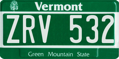 VT license plate ZRV532