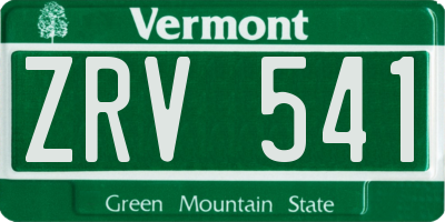 VT license plate ZRV541