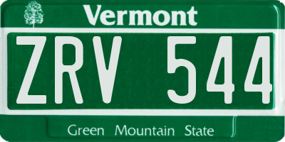 VT license plate ZRV544