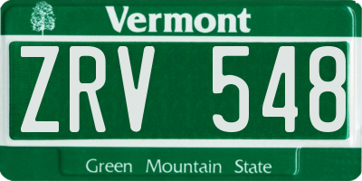 VT license plate ZRV548