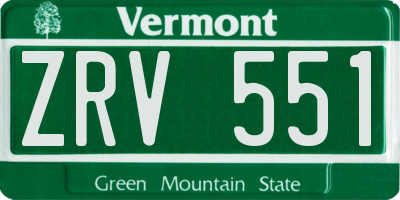 VT license plate ZRV551