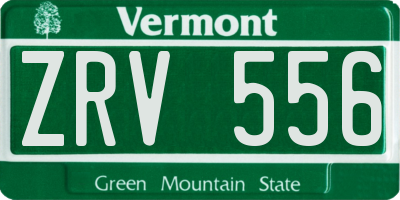 VT license plate ZRV556