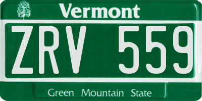 VT license plate ZRV559