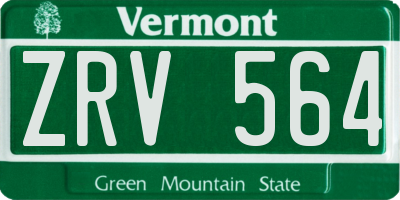 VT license plate ZRV564