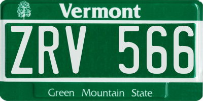 VT license plate ZRV566