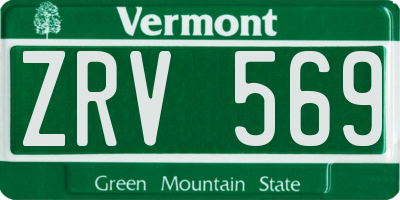 VT license plate ZRV569