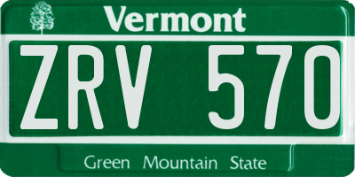 VT license plate ZRV570