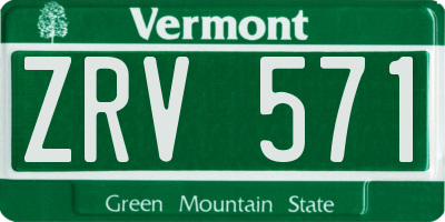 VT license plate ZRV571