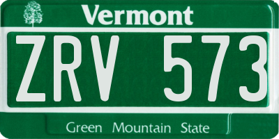 VT license plate ZRV573
