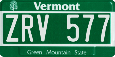 VT license plate ZRV577